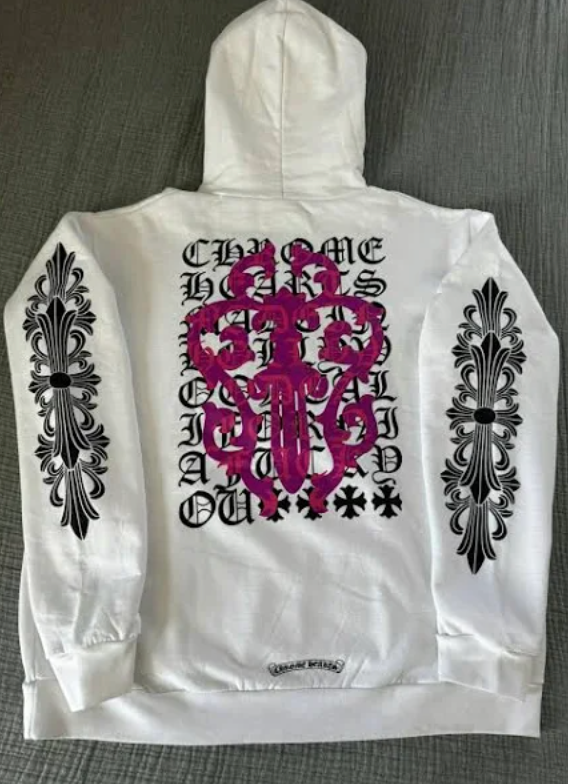 Chrome Hearts White Purple Dagger Eye Hoodie