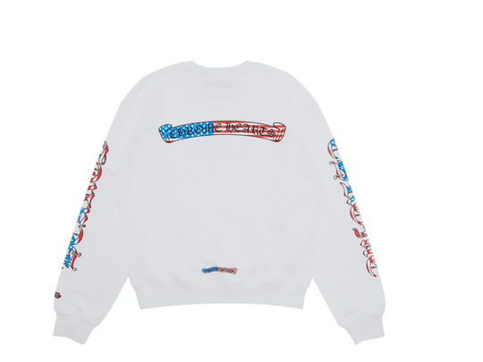 Chrome Hearts Matty Boy America Crewneck Sweatshirt White