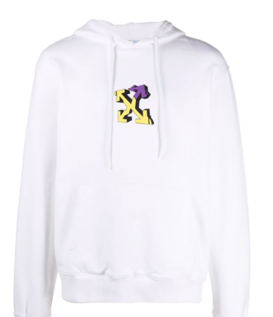 OFF-WHITE `wizard Graffiti` Slim Hoodie In White