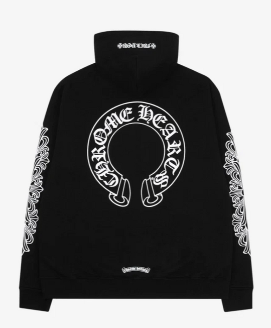 Chrome Hearts Horseshoe Floral Fuck You Zip-Up Hoodie Black